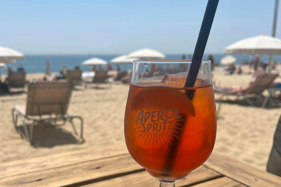 Aperol Spritz on Barcelona beach