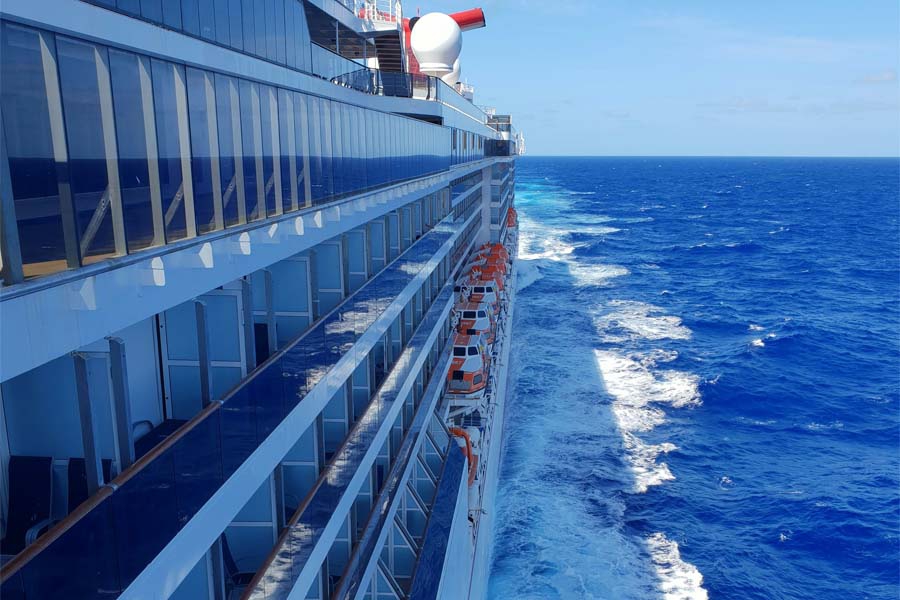 View of ocean from ship