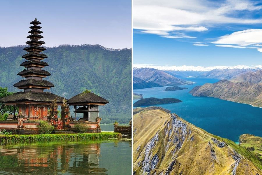 Bali and New Zealand