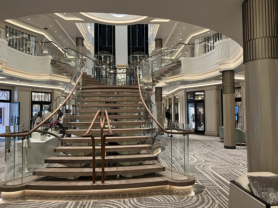 The lobby area on Regent Seven Seas Grandeur