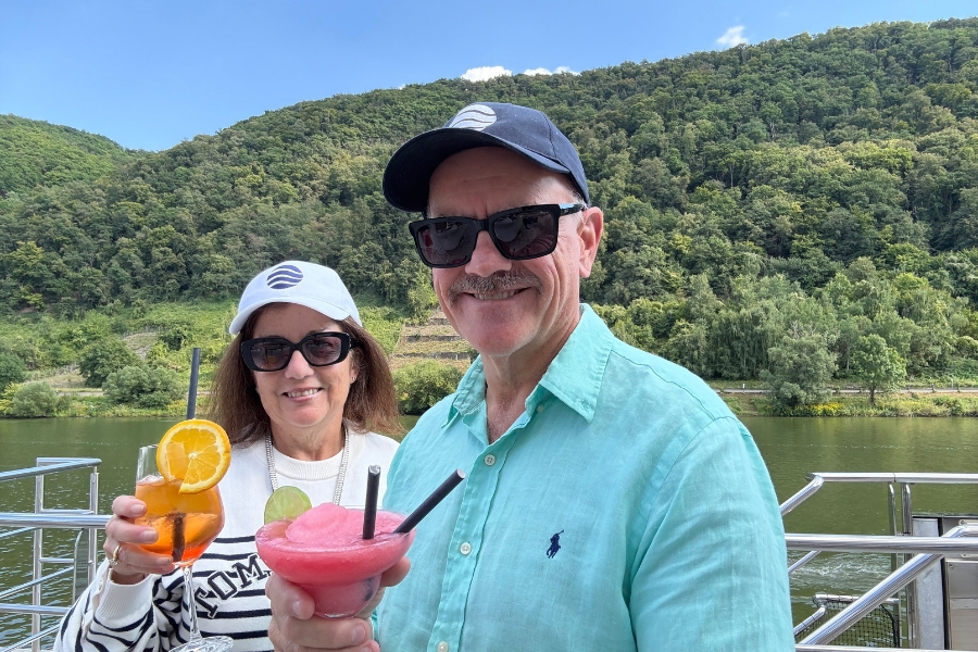 Andrew and Leonie enjoying cocktail hour